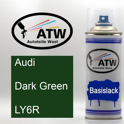 Audi, Dark Green, LY6R: 400ml Sprühdose, von ATW Autoteile West.